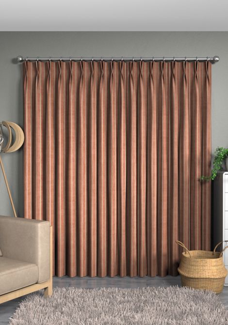 PENCIL STRIPE PAPRIKA ILIV626 DOUBLE PLEAT